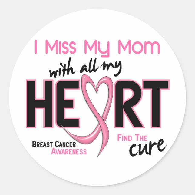 Sticker Rond Cancer du sein Ma maman me manque (Devant)