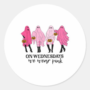 Sticker Rond Cancer Du Sein Mercredi Nous Portons Rose