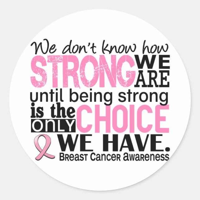 Sticker Rond Cancer du sein : nous sommes forts (Devant)