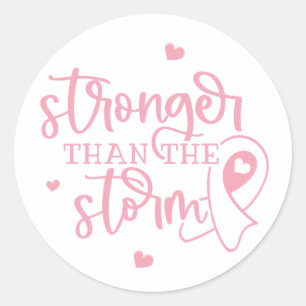 Sticker Rond Cancer du sein Ruban rose