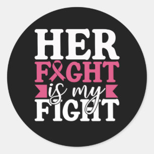 Sticker Rond Cancer du sein Son combat est mon combat