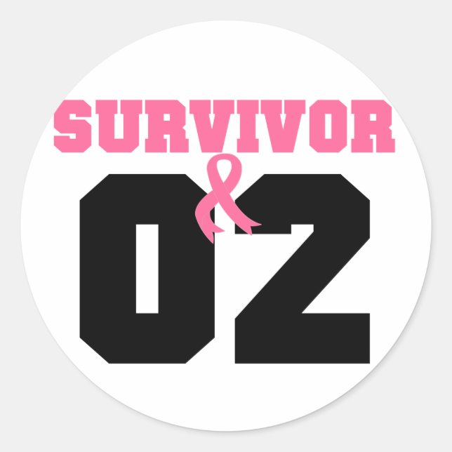 Sticker Rond Cancer du sein Survivant 2 ans (Devant)