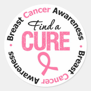 Sticker Rond Cancer Du Sein Trouver Un Traitement