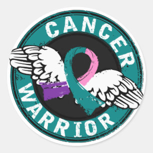 Sticker Rond Cancer du thyroïde 14C du guerrier