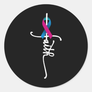 Sticker Rond Cancer Faith Thyroid Cancer Sensibilisation Suppor