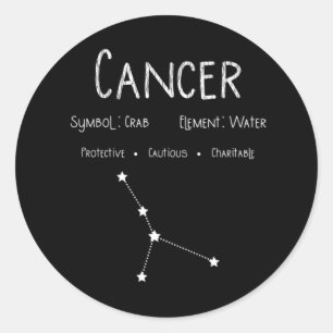 Sticker Rond Cancer Horoscope Astrologie Étoile Signal cadeau d