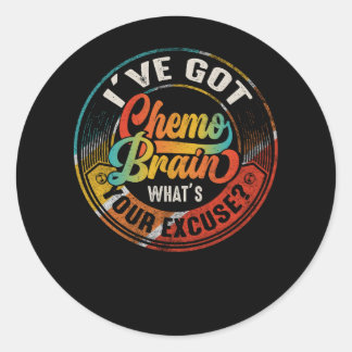Sticker Rond Cancer J'ai un cerveau de chimiothérapie Quelle es