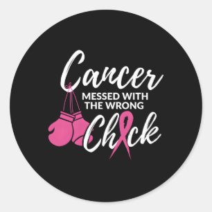 Sticker Rond Cancer Mis Au Courant Avec Le Mauvais Cancer Du Se