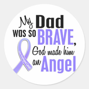 Sticker Rond Cancer oesophagien de papa de l'ange 1