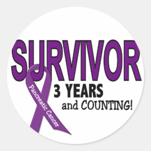 Sticker Rond Cancer pancréatique SURVIVANT de 3 ANS