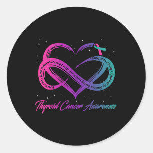 Sticker Rond Cancer Survivant Soutien Thyroïde Cancer Guerrier