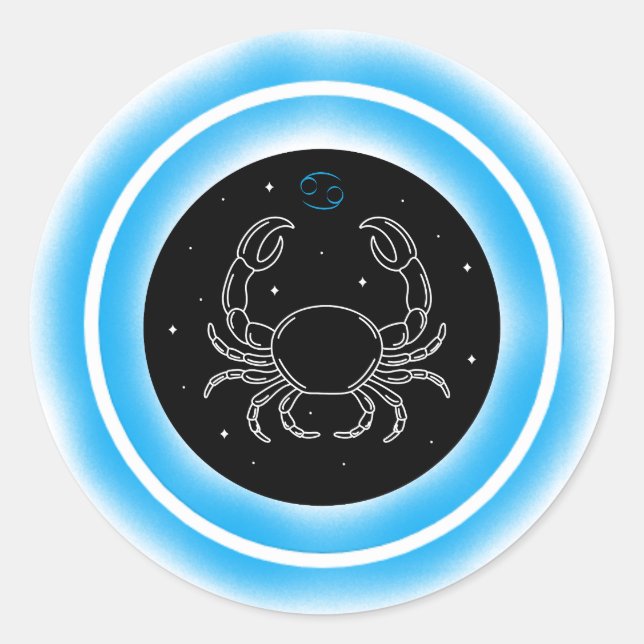 Sticker Rond Cancer Symbol – Minimal Astrology Emblem (Devant)