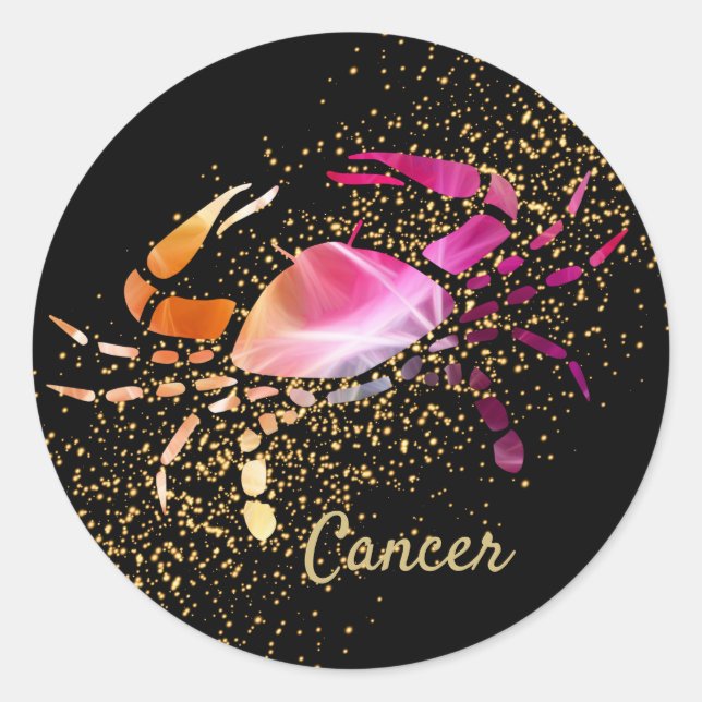 Sticker Rond Cancer - Symbole zodiaque (Devant)