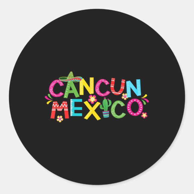 Sticker Rond Cancun Mexique 1 (Devant)