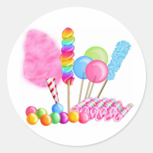 Sticker Rond Candy Circus