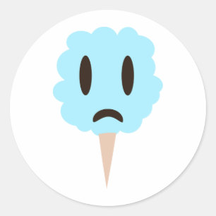 Sticker Rond Candy en coton bleu