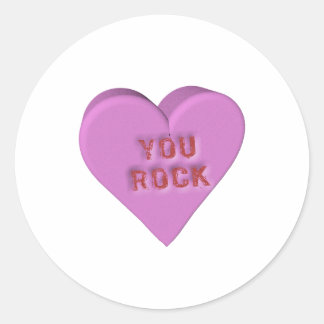 Sticker Rond Candy Heart "YOU ROCK"