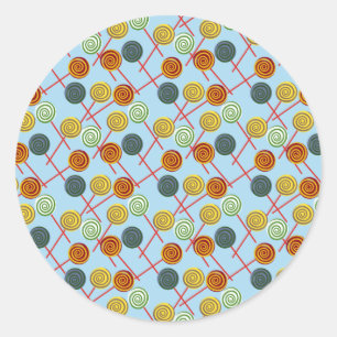 Sticker Rond Candy pattern   Lollies 1lipop