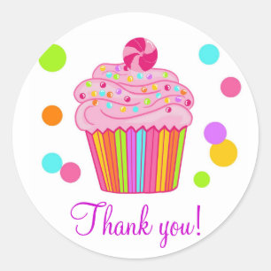 Sticker Rond Candy Surprise Cupcake