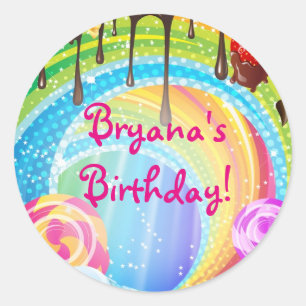 Sticker Rond CandyLand Chocolat & Friandises Rêve d'Adolescente