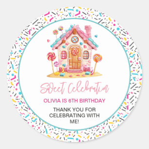 Sticker Rond Candyland Sweet Celebration Anniversaire de enfant