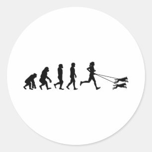 Sticker Rond Canicross Trail Runner Chien Sport Évolution