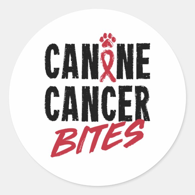 Sticker Rond Canine Cancer mord Chien Carcinome Sensibilisation (Devant)