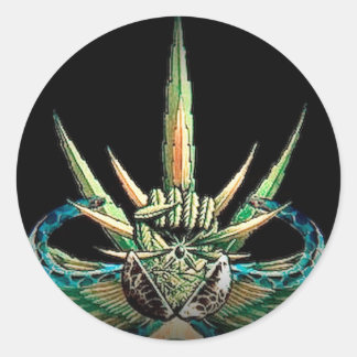 STICKER ROND CANNABIS POUR LA SANTÉ