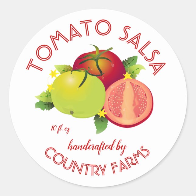 Sticker Rond Canne à légumes de fruits de tomate (Devant)