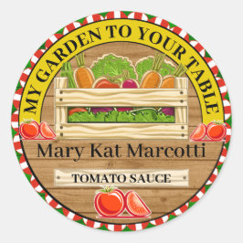 Sticker Rond Canned from the Garden Farm