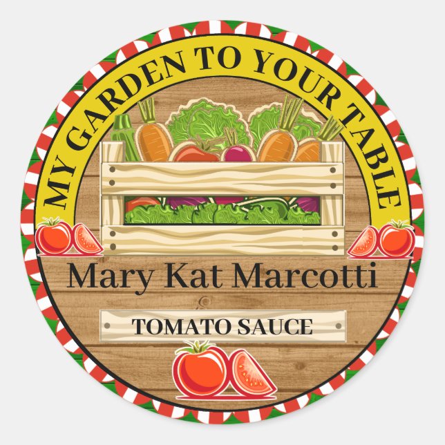 Sticker Rond Canned from the Garden Farm (Devant)