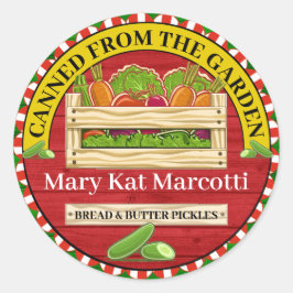 Sticker Rond Canned from the Garden Farm