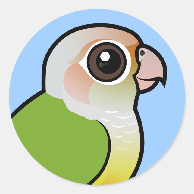 Sticker Rond Cannelle Birdorable Conure à joues vertes (Devant)