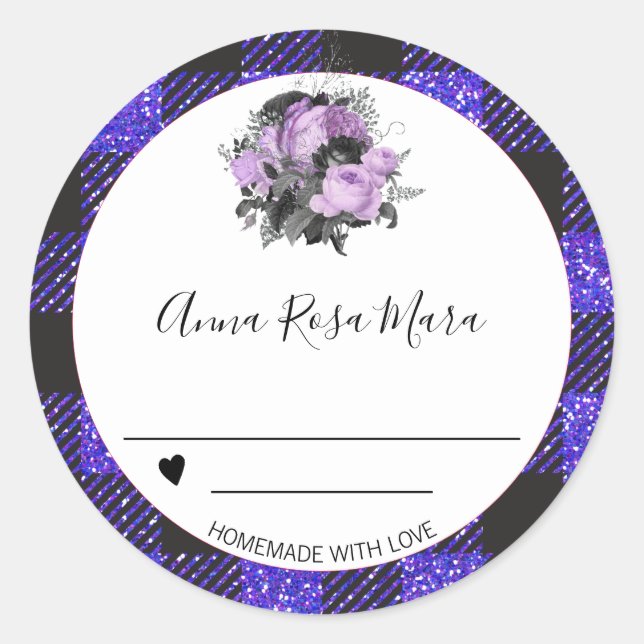 Sticker Rond *~* Canning AP30 Grape Buffalo En vichy fait maiso (Devant)