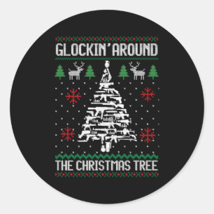 Sticker Rond Canons Faux-Noël