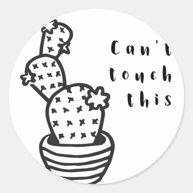 Sticker Rond Cant Toucher Cactus (Devant)