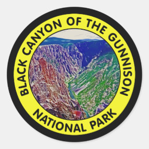 Sticker Rond Canyon noir du parc national de Gunnison