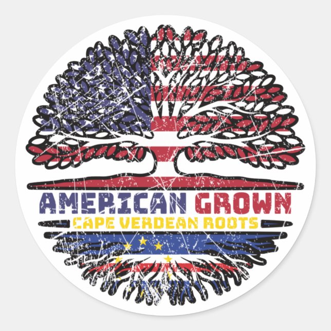 Sticker Rond Cap Vert États-Unis Amérique États-Unis Arbre (Devant)