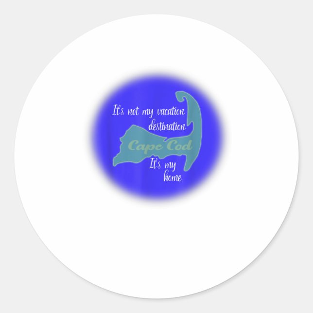 Sticker Rond Cape Cod, c'est ma maison (Devant)