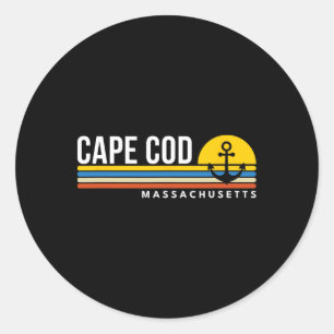 Sticker Rond Cape Cod Massachusetts Ma Souvenirs Rétro Vintage
