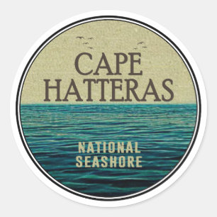 Sticker Rond Cape Hatteras National Seashore Ocean Birds