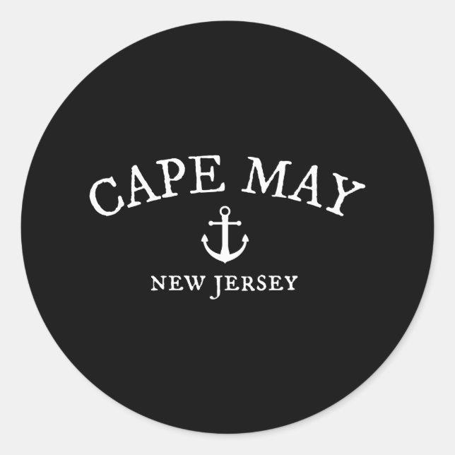 Sticker Rond Cape May New Jersey (Devant)