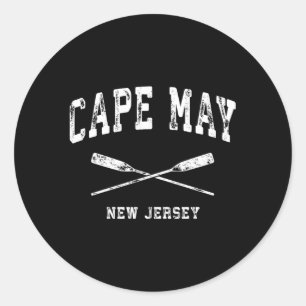 Sticker Rond Cape May New Jersey Nautical Crossing Oars