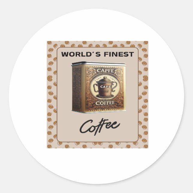 Sticker Rond Capfe Coffee Co. Ancien Tin À Café (Devant)