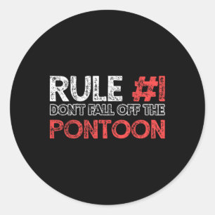 Sticker Rond Capitaine de bateau ponton navigation vintage