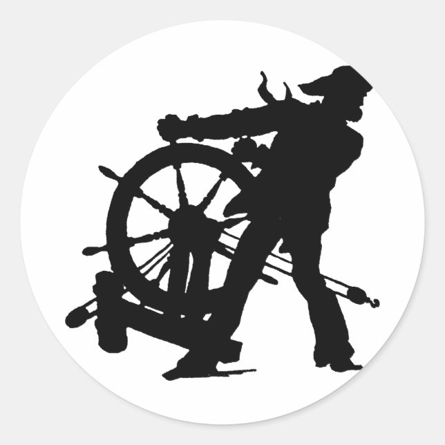 Sticker Rond Capitaine de mer (Devant)