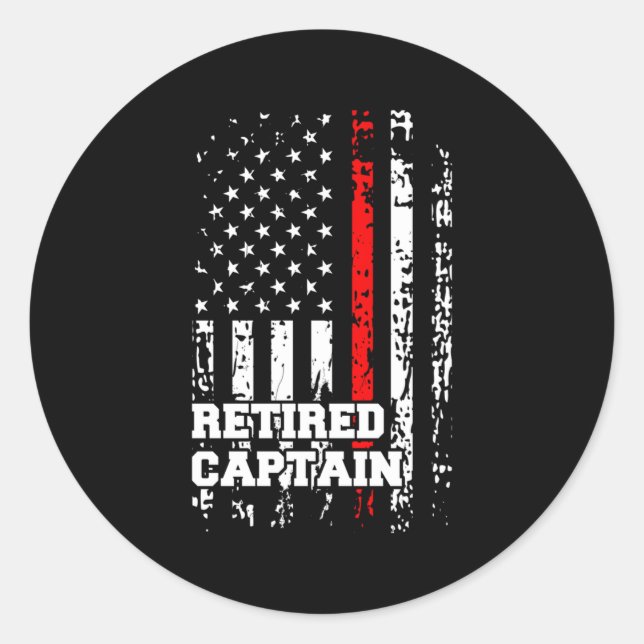 Sticker Rond Capitaine de pompier retraité Rank Retiret (Devant)