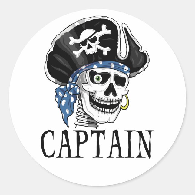 Sticker Rond Capitaine du pirate aux yeux (Devant)