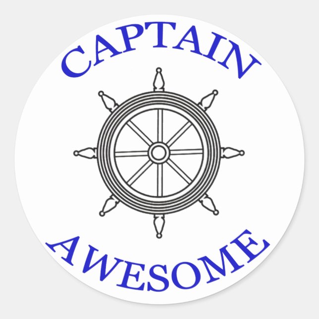 Sticker Rond "Capitaine génial" (Devant)