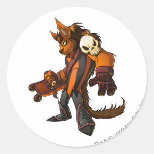 Sticker Rond Capitaine hanté 2 d'équipe en bois
